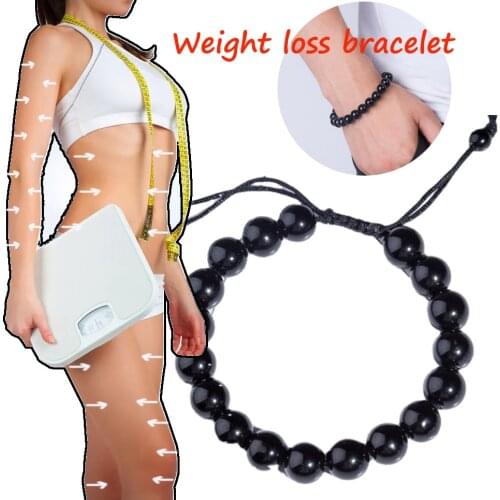 Obsidian Beaded Bracelet Natural Hematite Stone Anti Fatigue Weight loss Bracelet Diameter 10mm Fitness Bracelets Women Men