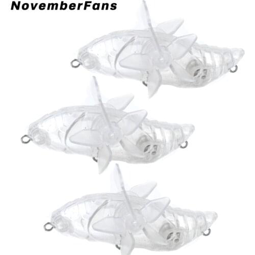 NovemberFans 15pcs/lot 7.5cm 13.3g Blank Cicada Bait Topwater Lures Rotate Wings Hard Body Artificial Insect Fishing Tackle Lure
