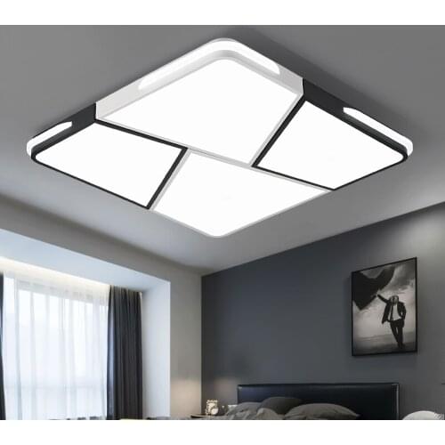 Simple modern fashion square home living room lamp personality creative bedroom restaurant black and white led iron lamps
