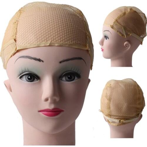 2x Stretchable Elastic Fishnet Wig Cap Hair Net Mesh Wig & Weave Cap