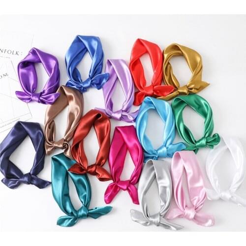 Luxury Fashion Silk Square Scarf For Women 70*70cm Neck Hair Tie Band Bag Warp Soft Neckerchief Hijab Headscarf Female Foulard