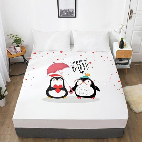 Animal Cartoon Kids Elastic fitted sheet bed sheet With An Elastic Band Mattress Cover Bed cover for children baby penguin