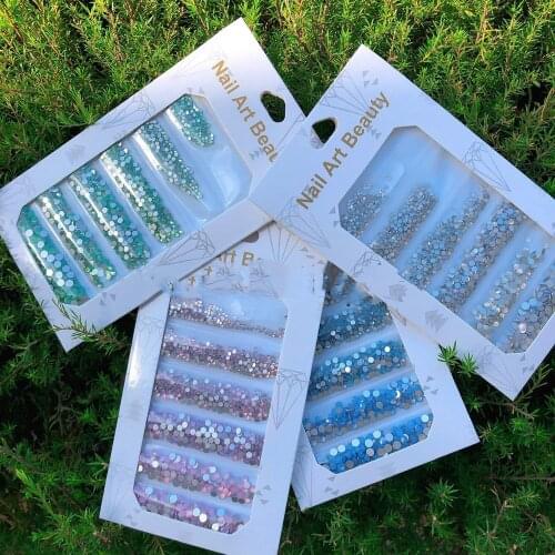 SS3-SS16 1440Pcs Rhinestone Opal Rhinestone 3D Nail Art Rhinestones Pastel Opal Crystal Nail Art Rhinestones 3d Flatback Charms