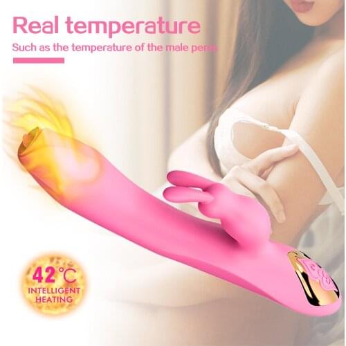 Auto Heating G Spot Sucking Licking AV Vibrator Rabbit Clitoral Stimulator Erotic Dildo Vibrator Vagina Massage Adult Sex Toys