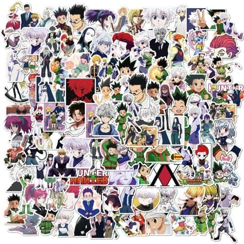 100pcs Hunter x Hunter Stickers Vinyl for Laptop Stationery Skateboard PS4 Guitar Decal Helmet Classic Children Anime Sticker