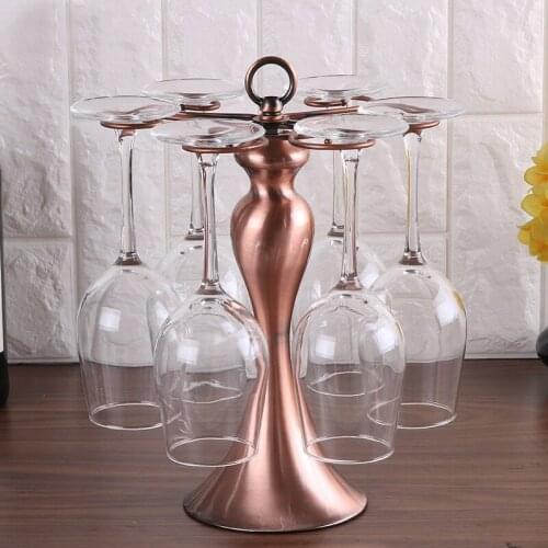 Rotate Tabletop Stemware Storage Rack Metal Bar Upside Down Wine Glass Cup Hanging Holder Home Goblets Decor Display Stand