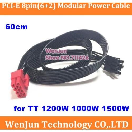 High Quality 60cm PSU 8pin to PCI-E 8(6+2)-pin Modular Power Supply Cable for TT /Thermaltake 1200w 1000W 1500W