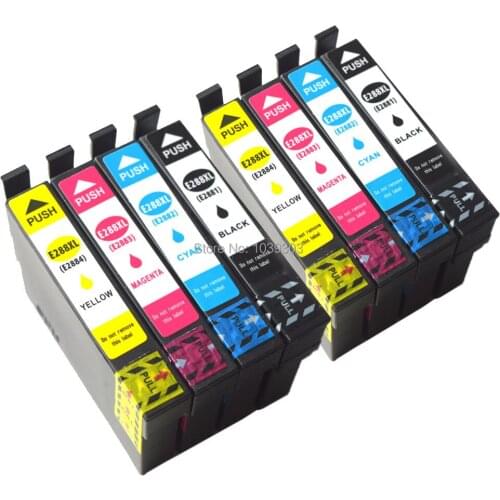 Replacement for Epson 288XL Ink Cartridge 8 Packs (2 Black 2 Cyan 2 Magenta 2 Yellow) Epson XP-330 XP-340 XP-430 XP-440 XP-434