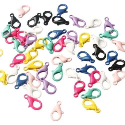 Cheap 10pcs Plastic Colorful Lamp Shape Buckle Snap Hook Lobster Clasp DIY Needlework Luggage Sewing Handmade Wholesale