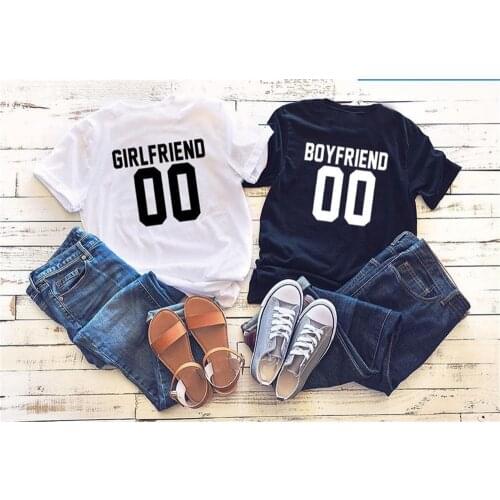 Girlfriend Boyfriend 00 T-shirt Couples shirts Couples tee Short Sleeve Matching t shirts gift tees SX7E