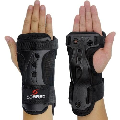SOARED 1 Pair Adjustable Snowboarding Gloves Wrist Support Skating Palm Care Gauntlets Protective Gear Ski Guard Pad Brace L