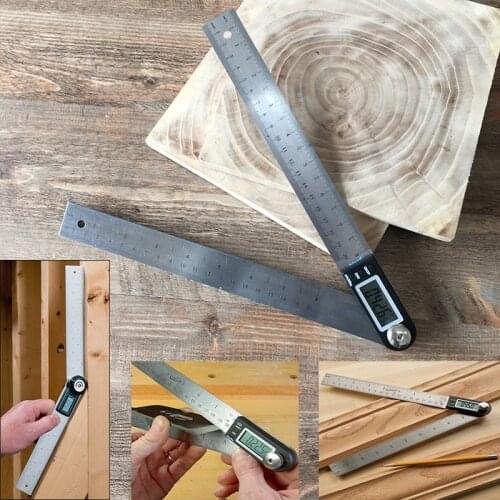 200mm Woodworking Stainless Steel Digital Angle Meter Woodworking Square Woodworking Angle Meter