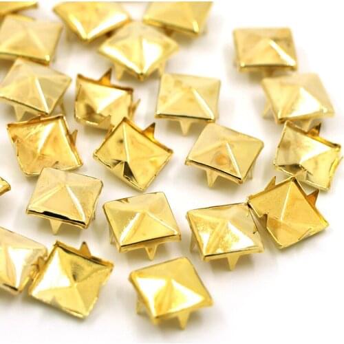 6/7/8/9/10/12MM 100Pcs Rivets Studs Square Pyramid Studs Rivet Rock Stud Shoes Four Claw Metal Studs For Leather Accessories DIY