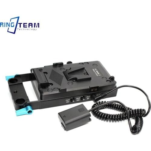 DC to FW50 Dummy Battery PW20 DC Coupler + V Mount Plate for Sony NEX 3 NEX 5 7 SLT-A33 A55 SLT-A35 a7 a7R a7II a6000 a3000
