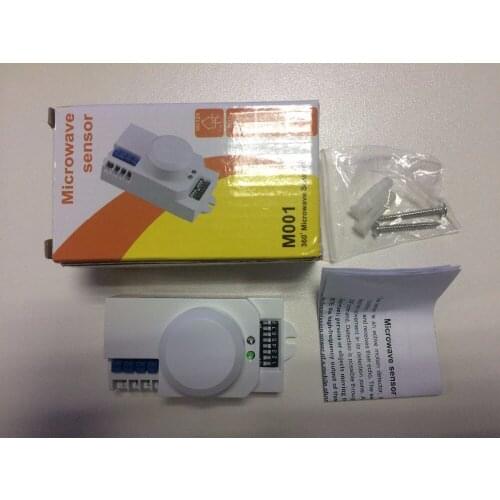 50 pcs fedex 50Hz Auto Infrared Sensor Switch PIR Microwave Radar Body Motion Sensor Module Adjustable For Time Distance Range