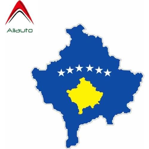 Aliauto Personality Car Sticker Automobile Styling Kosovo Map Flag Window Bike PVC Anti-UV Reflective Decal,14cm*13cm