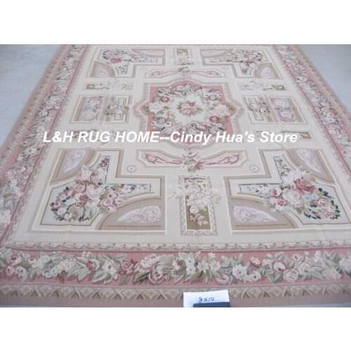 Free shipping 8'x10' Aubusson handmade woolen rugs Flower designs