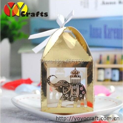 Free shipping Ribbon Wedding Favor box Marriage Party Boxes candy box laser cut wedding thank you boxes