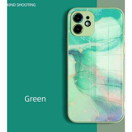 IPhone 11 12 Pro Max 7 8 Puls X XS XR Case Watercolor Rendering Shell Liquid Silicone Straight-Edge Anti-Fall Mobile Phone Case