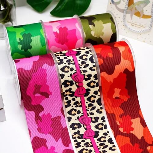 DIY Cartoon Leopard Printed Grosgrain Ribbon For Craft Supplies Sewing Accessories 5 Yards. 9705