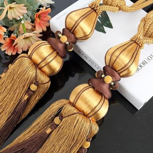 European Simulation Silk Tassel Hanging Ball Spike Handmade Beads Ball Curtain Accessories Tied Tieback Rope Pendant Decoration