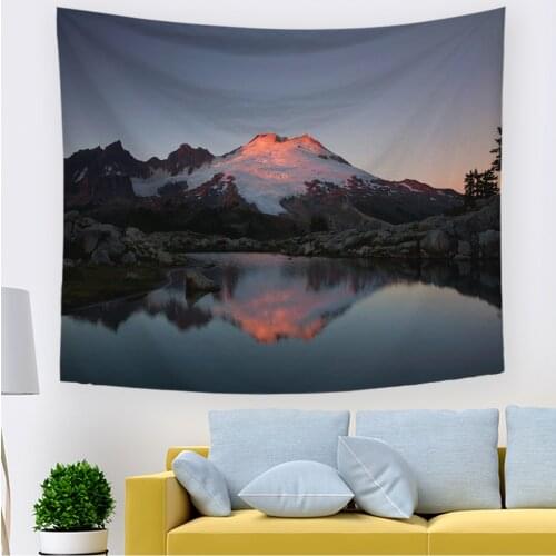 Hawkalice Mountain Sunset Tapestry Gray Tapestry Nature Wall Tapestry For Bedroom Living Room College Dorm Cool Hippie Tapestry