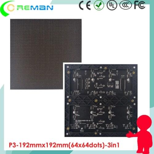 HD led video wall led display module p3 / cheap led module p3 price / p3 192mmx192mm 64x64 pixel