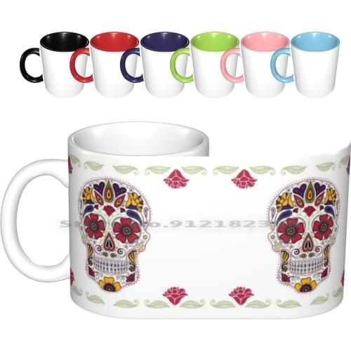 Day Of The Dead Sugar Skull Dark Ceramic Mugs Coffee Cups Milk Tea Mug Sugar Skull Dia De Los Muertos Day Of The Dead Skull