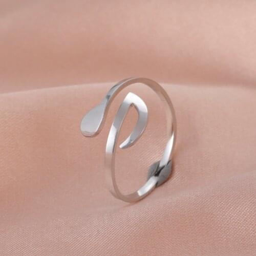 COOLTIME Musical Notes Ring Women Simple Style Silver Color Rings 2021 Fashion Jewelry Opening Adjustable Ring Ladies Party