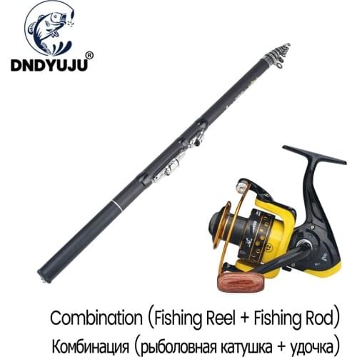 Combination (Fishing Reel + Fishing Rod) Spinning Reel Drag Stainless Steel Handle Rock Fishing Rod Telescopic Rock Fishing Rod