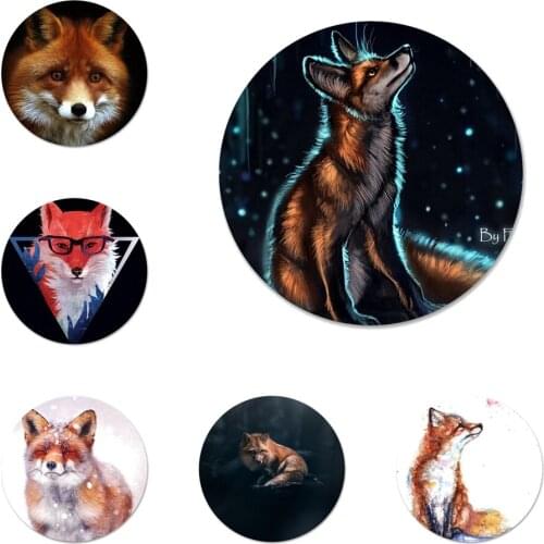 Fox Sleeping In The Snow Icons Pins Badge Decoration Brooches Metal Badges For Clothes Backpack Decoration 58mm