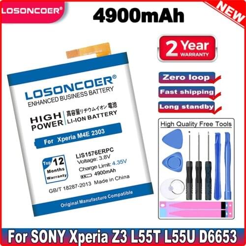 LOSONCOER 4600mAh LIS1576ERPC/AGPB014-A001 Battery Fit for SONY Xperia M4 Battery Aqua E2303 E2333 E2353