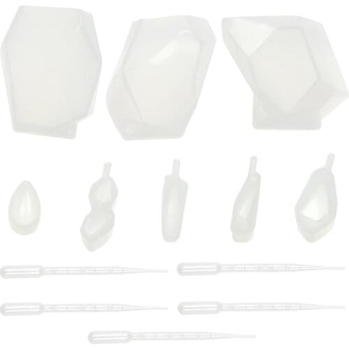 203Pcs Earrings Jewelry Making Tools Set Geometric Silicone Mold Jump Rings Earring Hooks Head Eye Pins Necklace Pendant Casting