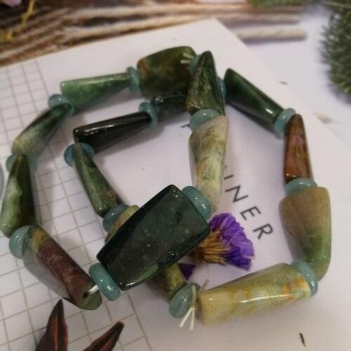 Natural ocean jasper minerals healing energy stones bangle gemstones jewelry woman birthstone Aquarius gift 1pcs