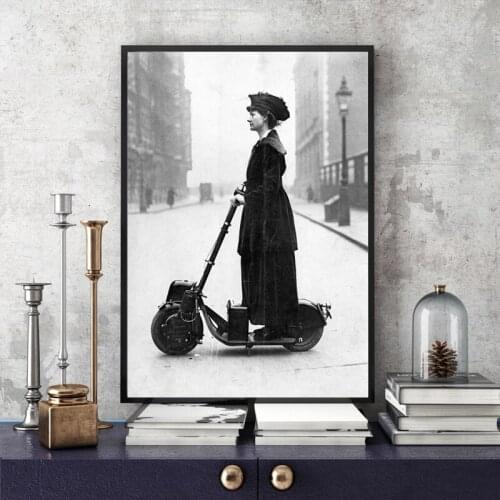 NOOG 1916 Scooter Wall Art Canvas Painting Nordic Posters And Prints vintage Decoration Picture Living Room Wall Picture Salon