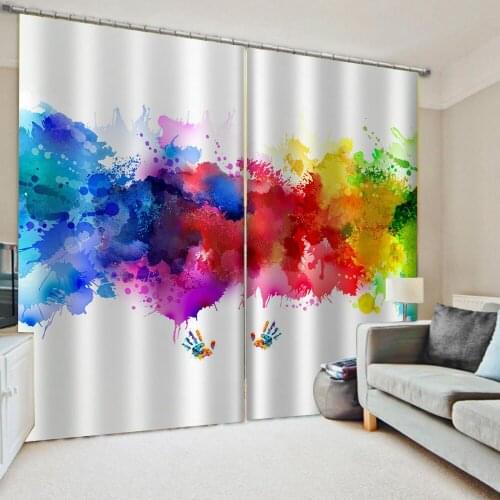 Custom photo curtain Luxury Blackout 3D Window Curtain For Living Room color personality curtains