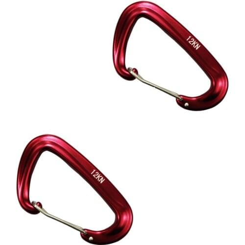 2Pcs/pack 12KN Professional Carabiner Climbing Key Hooks High Quality D Shape Aluminum Security Master Lock Outdoor Ascend Tool
