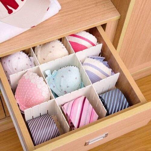 OTHERHOUSE 7Pcs Adjustable Wardrobe Drawer Divider Storage Clapboard For Ties Socks Bra Underwear Organizer Partition Baffle