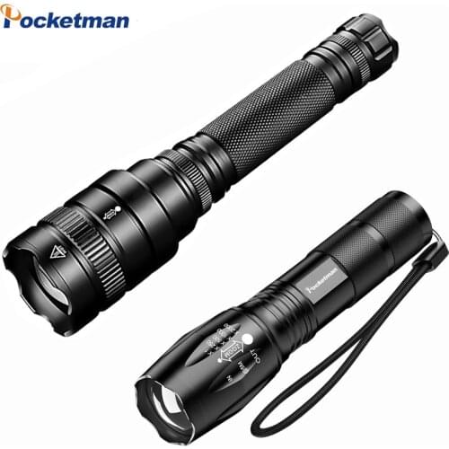 55000LM LED Flashlight Zoomable LED Torch XHP50 V6 Flashlight Waterproof Lanterna with Rechargeable 18650 Battery Charger