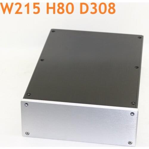 DIY Aluminum Power Switch Amplifier Chassis PSU Box Preamp Tube Amplifier Housing DAC Enlcosure Headphone Amp W215 H80 D308