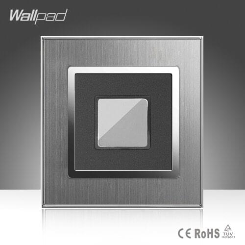 Touch Delay New Arrival Wallpad Hotel 110-220V Silver Satin Metal Panel EU UK US Touch Delay Corridor Stairs Wall Switch