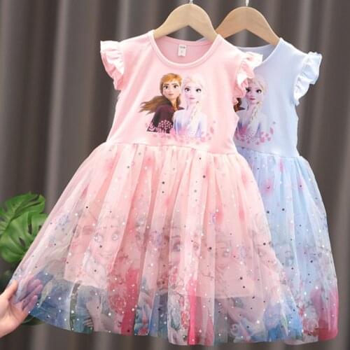 Girls Mesh Princess Dress 2021 Korean Version of The Cartoon Popular Snow White Star In The Childrens Dress Baby Girl Clothing