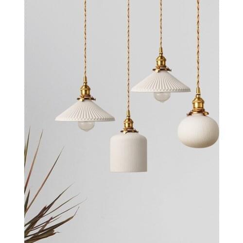 Nordic Pendant Light Lamp Glass Design Deco Led Hanging Light Fixtures Bedroom Modern Copper Japanese Luminaire Suspension
