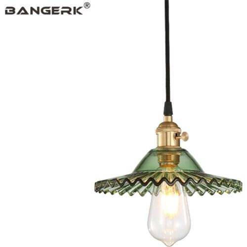 Antique Loft Decor Edison LED Pendant Light Industrial Vintage Brass Glass Hanging Lamp Switch Home Lighting Fixtures Droplight