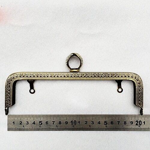 Vintage bronze color metal clasp for bag purse frame knurling accessories diamond buckle 3pcs/lot