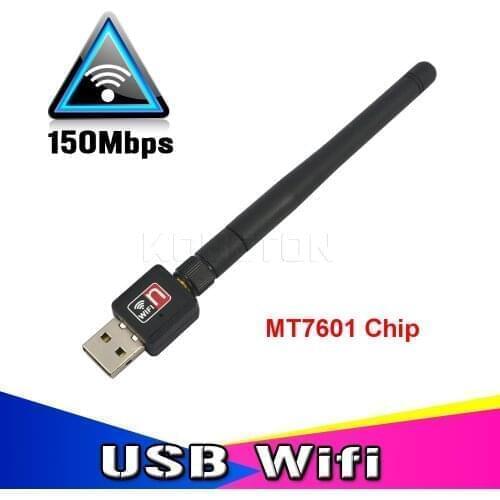 Kebidu USB Wifi Adapter 150Mbps Wireless Network Card With 2dBi Antenna for Digital Receiver TV Box Support MT7601 Chip PC