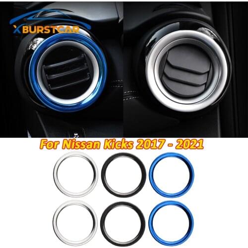 Xburstcar 2Pcs/Set Stainless Air Conditioning Outlet Trim Car Air Vent Outlet Cover for Nissan Kicks 2017 - 2021 Accessories