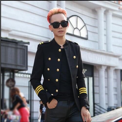 M-3xl Casual Suit Jacket Men Slim Korean Version Solid Color Triple Beasted Youth Small Blazers Coat Singer Stage Costumes