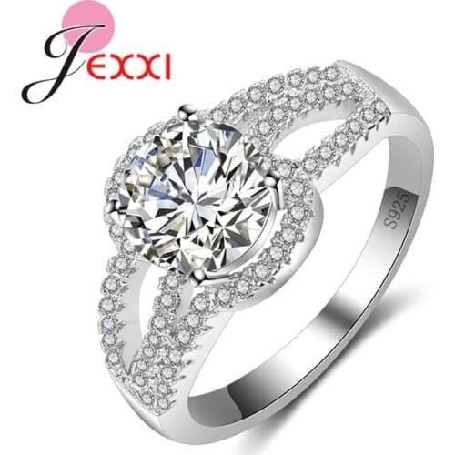 High Quality Charm Women Rings With Cubic Zirconia Fashion Bridal Wedding Bands Ring Female 925 Sterling Silver Jewelry