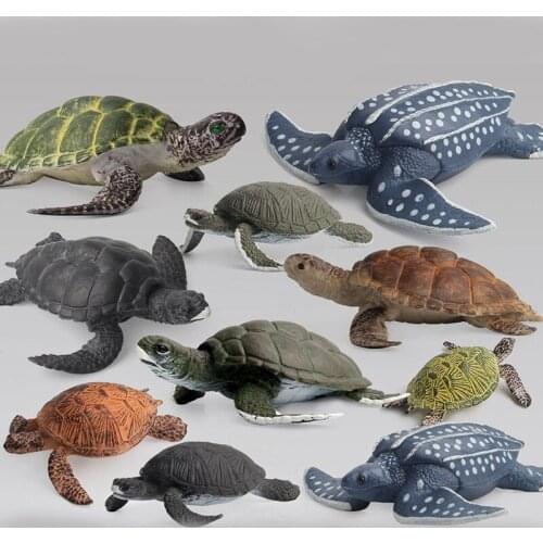 10 Sytle Simulation Turtle Model Figure Collectible Toys Turtle Animal Action Figures Kids Plastic Cement Sandtable Scene Toys